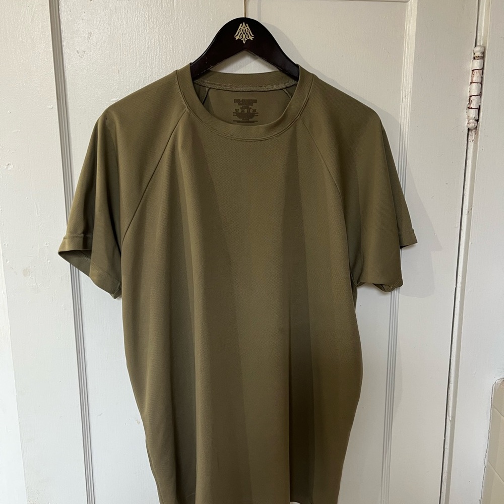 Athletic Raglan Sleeve Short Sleeve Shirt Army Green X-Large EUC